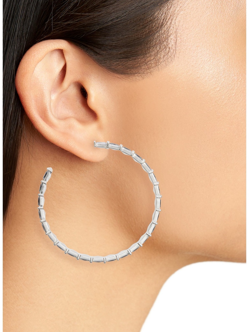 Kendra Scott Rose Gold Hoop Earrings with Clear Stones